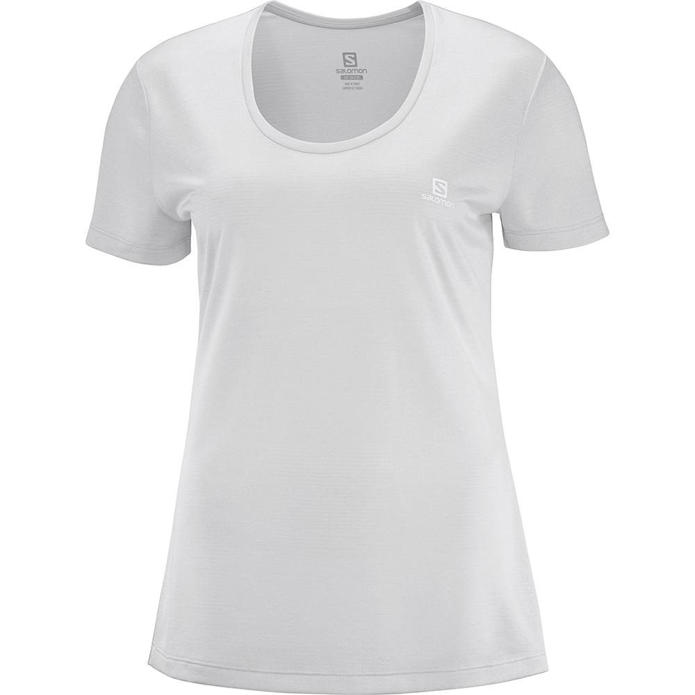 Salomon Israel AGILE SS W - Womens T shirts - Light Grey (ETVP-49270)